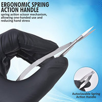 Ciseaux à cuticules professionnels en acier inoxydable micro-courbés ultra-affûtés et durables pour manucure, nail art et sourcils (pour droitiers)