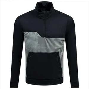 เสื้อกีฬาถักลายปักแบบซิปครึ่งตัว คอฮู้ดแบบซิป 1/4  ผ้าโพลีเอสเตอร์/คอตตอน - Product Image 1