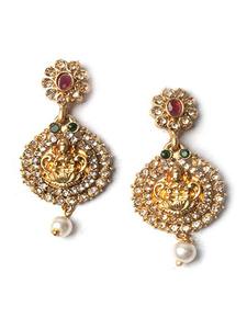 Conjunto de Joyería Étnica de Latón Plateado con Circones y Kundan para Novia, Compromiso, Boda, Fiesta, Regalo: Collar Gargantilla, Pendientes Colgantes y Tikka - Product Image 4