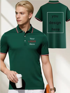 Men's Cotton Polo Shirt Short Sleeve Embroidered Logo Breathable Casual Knitted Solid Color Front Design - Product Image 4