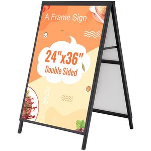 Supporto per cartellone pubblicitario in acciaio a doppia faccia resistente 24x36 pollici, per cartellone pieghevole da interni - Product Image 1