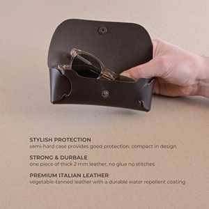 Genuine Leather <b>Glasses</b> Pouch Luxury <b>Soft</b> Cowhide Spectacles <b>Case</b> Slim Handmade Sunglasses Cover Travel Bag LGC-0111 - Product Image 2