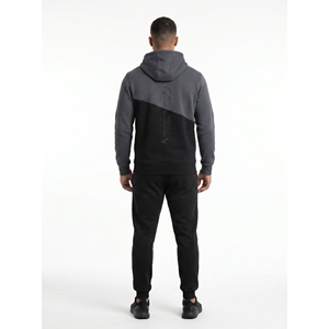 Sweat à capuche personnalisé coupe ajustée en molleton bouclette brodé sur le devant pour homme - 420g Coton/Polyester épais respirant - Product Image 2