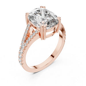 Bague de mariage en or jaune 14 carats avec diamant rond cultivé en laboratoire pour femmes |   Nouveau diamant cultivé - Product Image 6