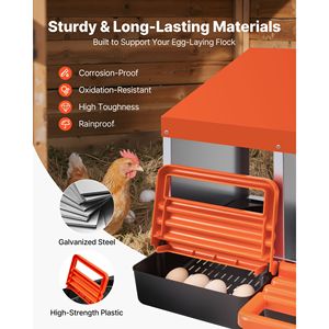 Nidi per Galline in Plastica a 2 Scomparti, Montaggio a Parete, Facile Assemblaggio, Acciaio Zincato ad Alta Resistenza, Facile Raccolta delle Uova - Product Image 3