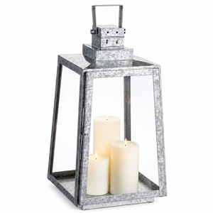 Wholesale Tall Galvanized Metal <b>Lantern</b> Iron Candle Holder Vintage <b>Hurricane</b> Hanging <b>Lantern</b> for Farmhouse Home Garden Decor - Product Image 6