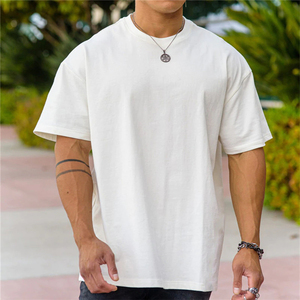 Men's <b>Black</b> Cotton <b>Short</b> Sleeve T-Shirt O-Neck Regular Fit Casual Jersey Knitted Breathable Solid Color Blank Design - Product Image 3