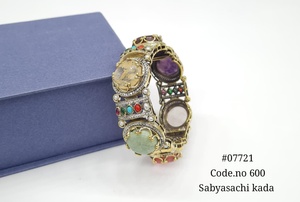 Bracelet Kada ouvrable plaqué Mehandi multicolore avec pierres doublets magiques et zircone cubique, bijoux pour femme, idéal pour les soirées. - Product Image 2