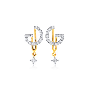 Pendientes de Oro Amarillo de 14K con Dijes de Círculo de Diamantes, Diseño de Órbita Celestial, Gotas de Halo, Órbita Infinita, Chispa Lunar y Círculo Aurora - Product Image 1