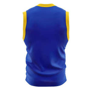 Index Apparel Custom <b>Blue</b> Yellow <b>White</b> Basketball Jersey Sleeveless V-Neck Sublimated Print Unisex Adult Athletic Fit - Product Image 2