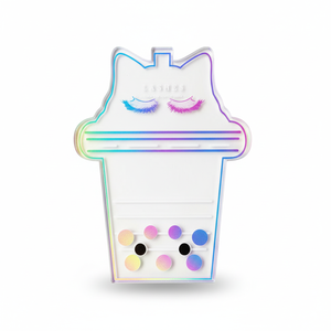 Paleta de Pestañas Acrílica con Diseño de Arcoíris y Soporte Magnético Integrado para Pinzas, para Artistas de Extensión de Pestañas - Product Image 3