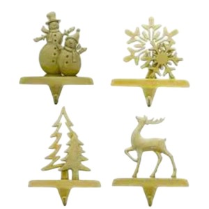 Support de chaussette de Noël en fonte en forme de renne, crochet de cheminée lesté, tête de cerf en métal rustique, décoration de Noël pour foyer - Product Image 3