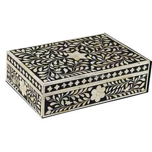Wholesale Customizable Floral Design Bone Inlay Wood Jewelry Box Size & Color Customized for <b>Weddings</b> Storage & Organizer - Product Image 3