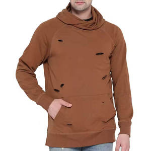 เสื้อฮู้ดดี้คลาสสิคแบบสวม ดีไซน์ขาดๆ สไตล์สตรีทแวร์ ผ้าคอตตอนผสม - Product Image 1