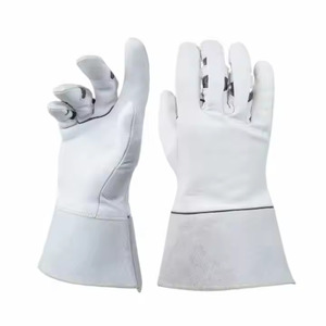 Gants de soudage TIG haute performance et robustes en cuir de chèvre et de vache pleine fleur, résistants à l'abrasion, pour la construction et la sécurité - Product Image 1