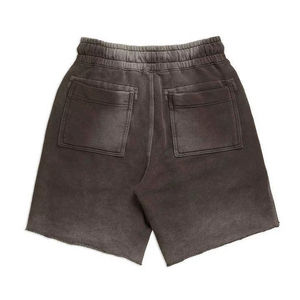 Shorts de estilo nuevo con lavado ácido, cordones ajustables en la cintura con puntas y bolsillos laterales, shorts vintage con lavado ácido para hombre, de calidad económica. - Product Image 6