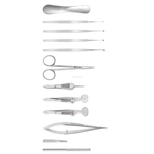 Ensemble d'instruments chirurgicaux pour chalazion, 12 pièces, en acier inoxydable, outils ophtalmiques, vente en gros, fabricant - Product Image 1
