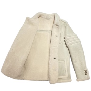 Premium Genuine Leather <b>Shearling</b> <b>Jacket</b> <b>Men</b> Warm Fur Lined Aviator Biker Winter Coat Durable Stylish Luxury Outerwear Wear - Product Image 5