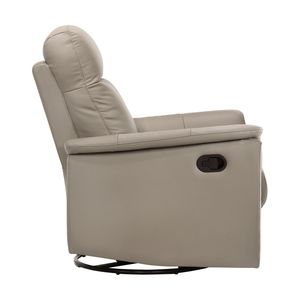Poltrona Reclinabile Moderna in Pelle Latte con Movimento Girevole e Oscillante, Comoda per Soggiorno, 1 Pezzo - Product Image 5
