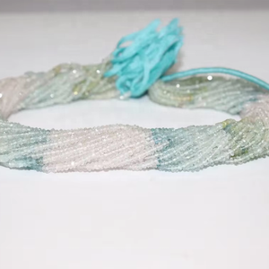 AAA Quality 3mm Rondelle Faceted Aquamarine Beads 14 Inches Strand for <b>Jewelry</b> <b>Making</b> Natural Multi Aquamarine Loose Gemstones - Product Image 1