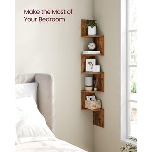Libreria angolare a 5 ripiani per camera da letto, soggiorno, bagno, ufficio domestico - Product Image 4