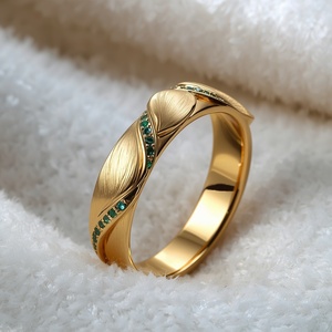 Anillo de Oro de 14K, Proveedor de Joyería Fina, Anillos Personalizados de Alta Gama al por Mayor, Anillo de Banda Dividida Arquitectónica con Espacio Negativo y Doble Riel - Product Image 4