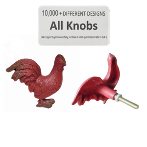 Modern Distressed Red Rooster Chicken <b>Knob</b> Urban Farmhouse Metal Cast Iron Home <b>Decor</b> Bedroom Outdoor Villa <b>Drawer</b> Living Room - Product Image 4