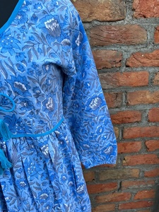 เดรสยาวพิมพ์ลายบล็อกมือแบบอินเดีย ผ้าฝ้าย ขายดีปี 2026 ชุดเดรสยาวผ้าฝ้ายอินเดียสำหรับผู้หญิง ราคาโรงงาน - Product Image 3