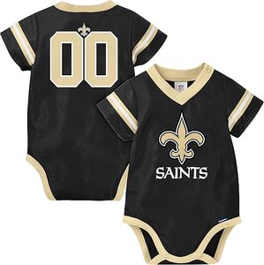 Body de Jersey para Bebé de los New York Giants, Azul, Malla, Número 00 Personalizado, Cuello en V con Hombros Descubiertos - Product Image 5