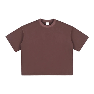 OEM Men's Vintage <b>T</b>-Shirts 100% Cotton Nonwoven Heavyweight 220 Grams Boxy Tee Front Logo Acid Wash Streetwear - Product Image 1