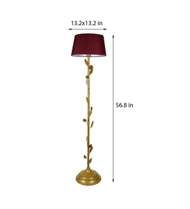 Lampe de sol de luxe en coton rouge avec base en métal, fabrication OEM/ODM, faible MOQ, prix d'usine, vente en gros, approvisionnement en vrac - Product Image 2