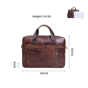 Spahi Brown Genuine Leather Laptop Briefcase Handbag for Men Office Work <b>Computer</b> - Product Image 6