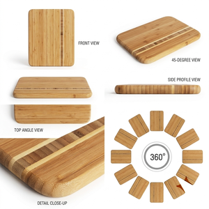 Planche à découper rectangulaire en bambou naturel, écologique, durable, antibactérienne, planche de boucher en bois, personnalisable - Product Image 2