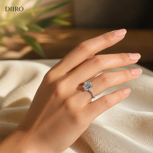 Anillo de Compromiso de Oro Amarillo Vermeil de 18K con Certificado GRA, Anillo de Promesa con Moissanita Halo y Diamante de Corte Brillante Redondo - Product Image 4