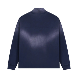 Nouveau design Sweat-shirt à capuche demi-zip délavé style vintage avec col montant pour homme, nouveau style - Product Image 4