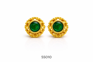 Elegantes pendientes con gemas moradas de corte ovalado y chapado en oro – Joyería de moda ligera - Product Image 2