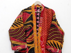 Nueva llegada Kantha Vintage algodón abrigo Kantha trabajo hecho a mano acolchado Kimono hecho a mano Kantha chaqueta para mujer - Product Image 2