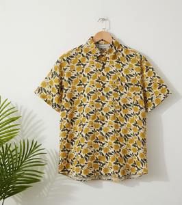 Camisa Casual Formal de Algodón con Estampado Batik para Hombre, Camisa de Manga Corta con Estampado a Mano Indio para Verano - Product Image 3