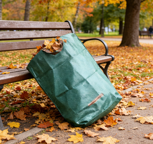Sac à déchets de jardin pliable en plastique vert, bac à feuilles autoportant pour déchets de pelouse et débris de taille-haie, matériau robuste - Product Image 2