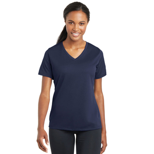 Camiseta de cuello en V lisa para mujer, manga corta, suave, informal, ligera, transpirable, para uso diario. - Product Image 4
