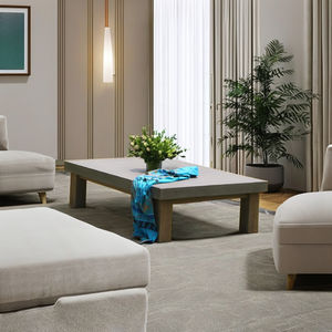 Mesa de Centro Plegable Rectangular de Hormigón, Hecha a Mano, Moderna, Elegante, Ecológica, Ligera, Fácil de Limpiar, Duradera, para Sala de Estar - Product Image 1