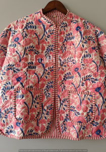 Print Cotton Quilted <b>Kantha</b> <b>Jacket</b>: Reversible Boho Coat - Product Image 5