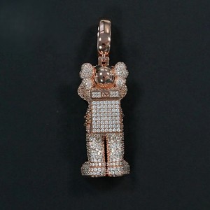 Pendentifs et breloques personnalisés en moissanite VVS style dessin animé, bijoux de luxe en or sertis de diamants, certifiés IGI, pour hommes - Product Image 3