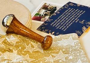 Varita de Masaje Kansa de Madera Hecha a Mano, Herramienta Corporal Ayurvédica, Diseño Rústico, Decoración para el Hogar, Uso en Sala de Estar - Product Image 2