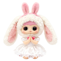 Gantungan Kunci Boneka Kelinci Putih Lucu dengan Rok Tutu Pink, Bintang Kuning, dan Telinga Berwarna-warni, Cocok untuk Tas Anak