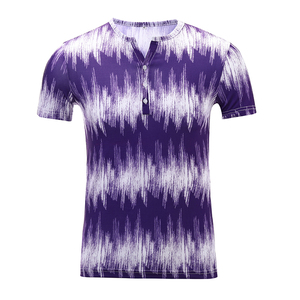 Chemises d'été pour hommes Shaheen Fit de haute qualité, design personnalisé, en satin de coton/élasthanne, respirantes, à col en V, à bouton unique, manches courtes - Product Image 3