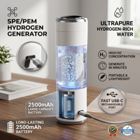 Bouteille Générateur d'Eau Hydrogénée Portable 8000ppb, Nouvelle Conception Personnalisée ODM, Technologie Innovante SPE Multifonctionnelle