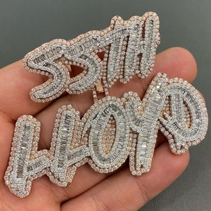 Colgante de Diamante Moissanite VVS Estilo Hip Hop, Chapado en Rodio, Oro Rosa, Personalizado para Mujer, Disponible en India - Product Image 1