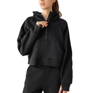 Compre sudaderas con capucha cálidas con media cremallera de ropa de mujer recién llegados de invierno con diseño personalizado para mujer 2025 - Product Image 4