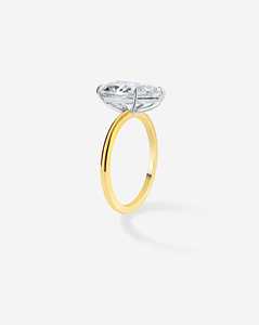 Bague de fiançailles solitaire scintillante en or massif 14k 18k avec diamant de laboratoire taille poire de 3 carats, certifiée IGI CVD - Product Image 4
